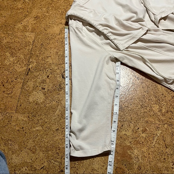 Zenergy By Chico’s Beige Lightweight 3/4 Sleeve Jersey Knit Hooded Cardigan Sz L - Picture 14 of 14